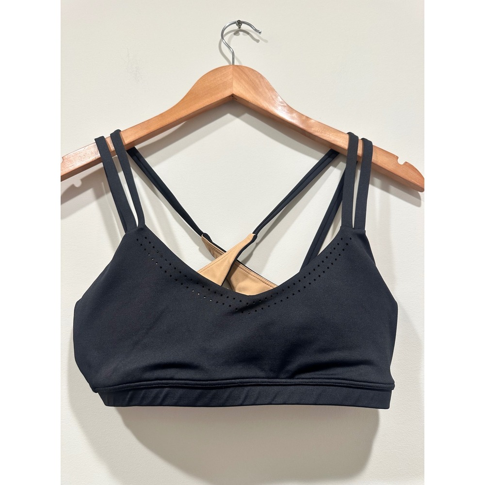 Buffbunny Collection Black Double Strap Crisscross Sports Bra Medium Activewear